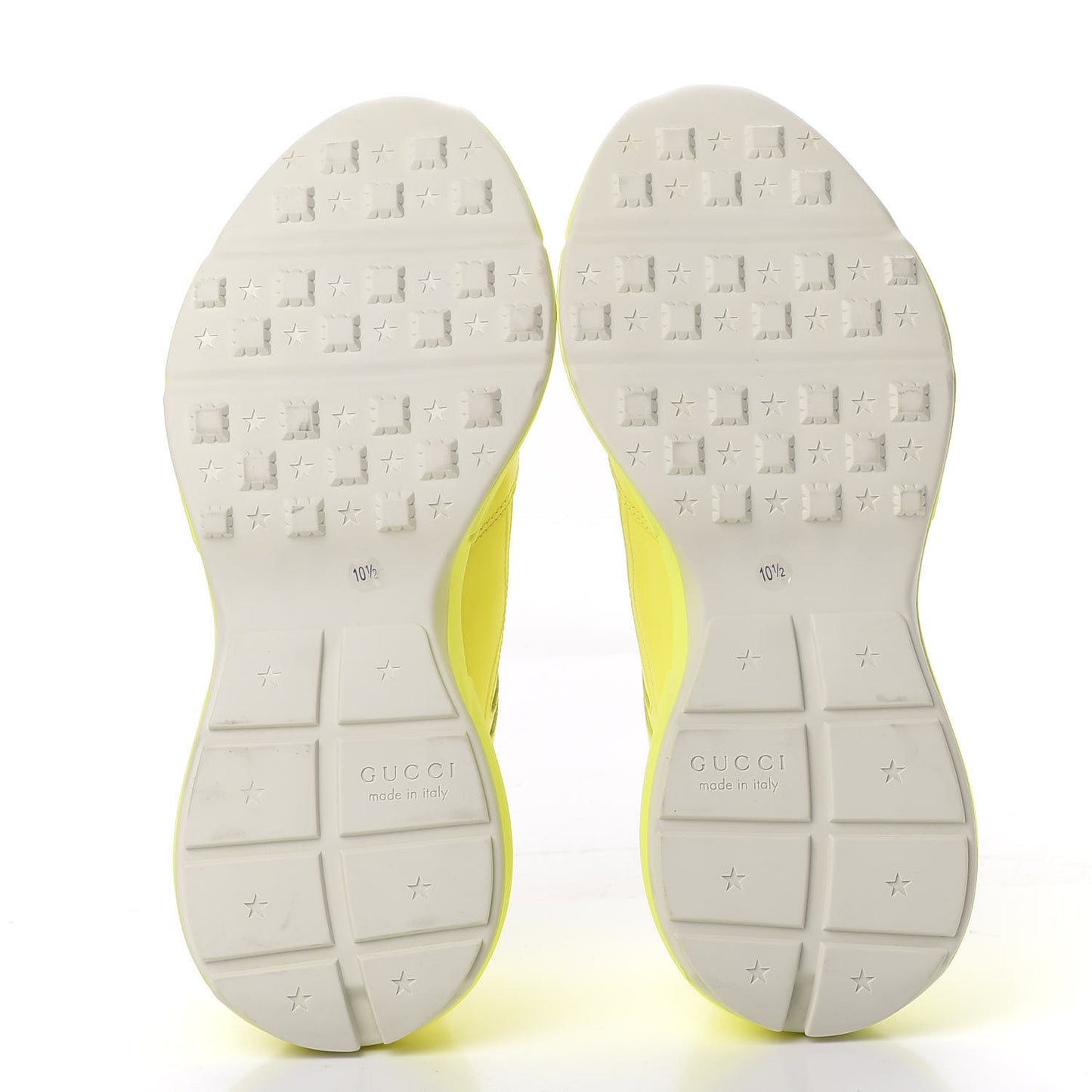 Calfskin Mens Rhyton Sneakers 10.5 Yellow Fluo