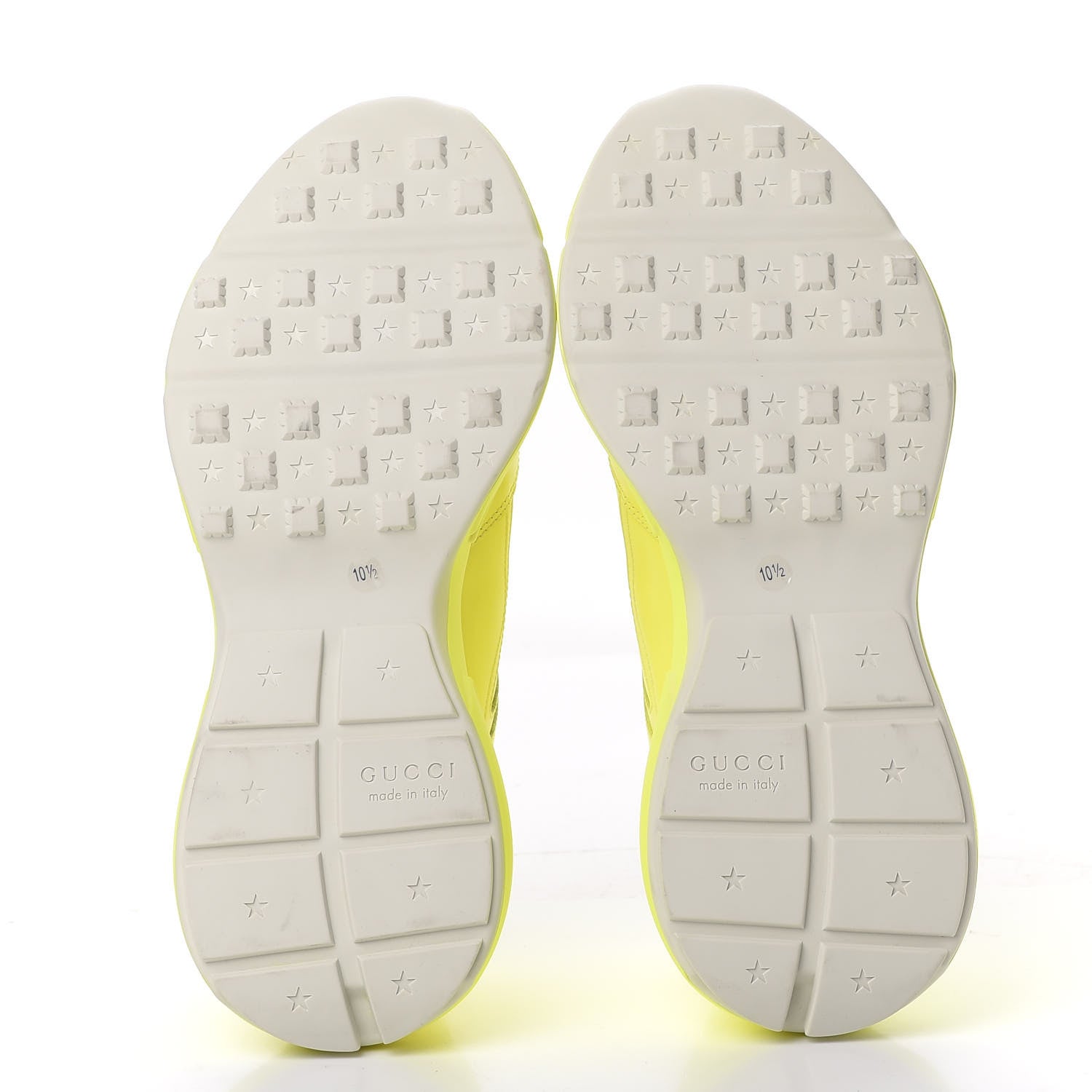 Gucci Calfskin Mens Rhyton Sneakers 10.5 Yellow Fluo 6 of 10