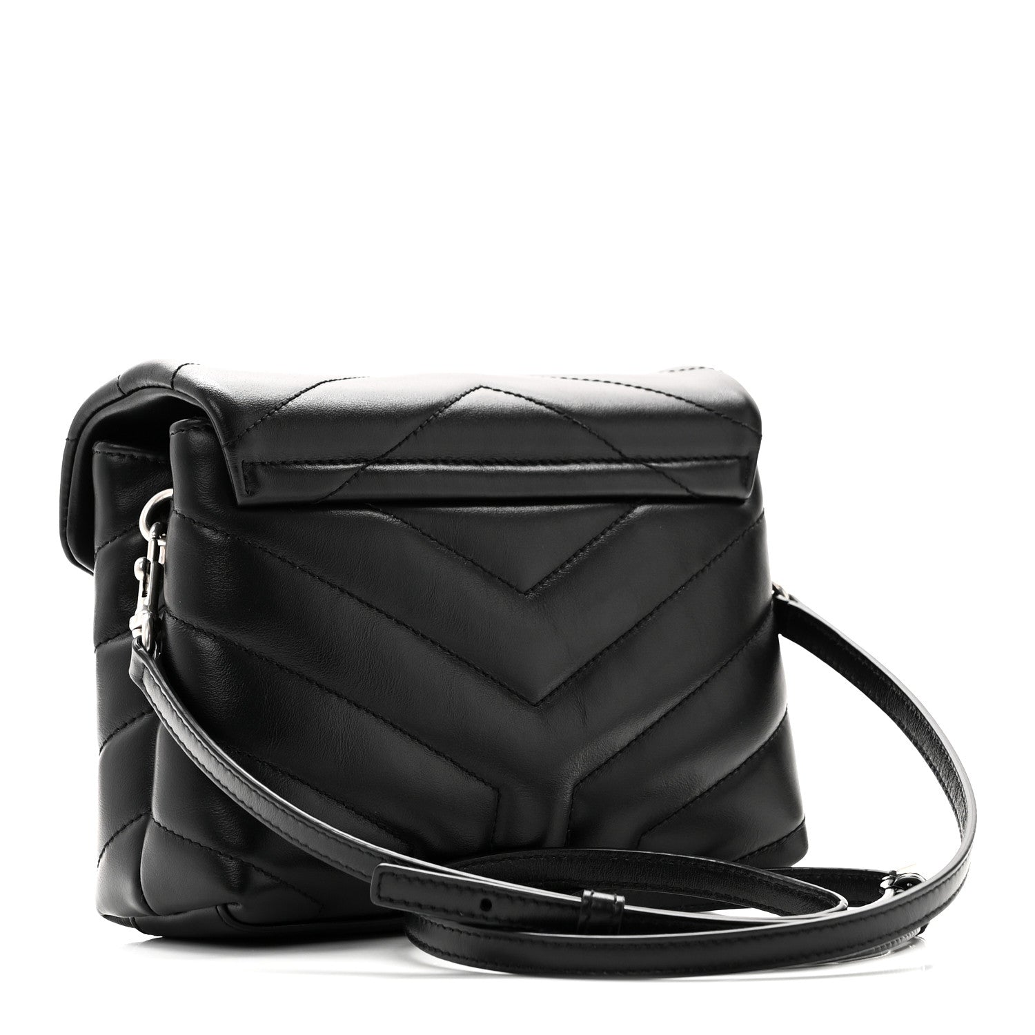 Saint Laurent Calfskin Y Quilted Monogram Toy Loulou Crossbody Bag Black 3 of 11