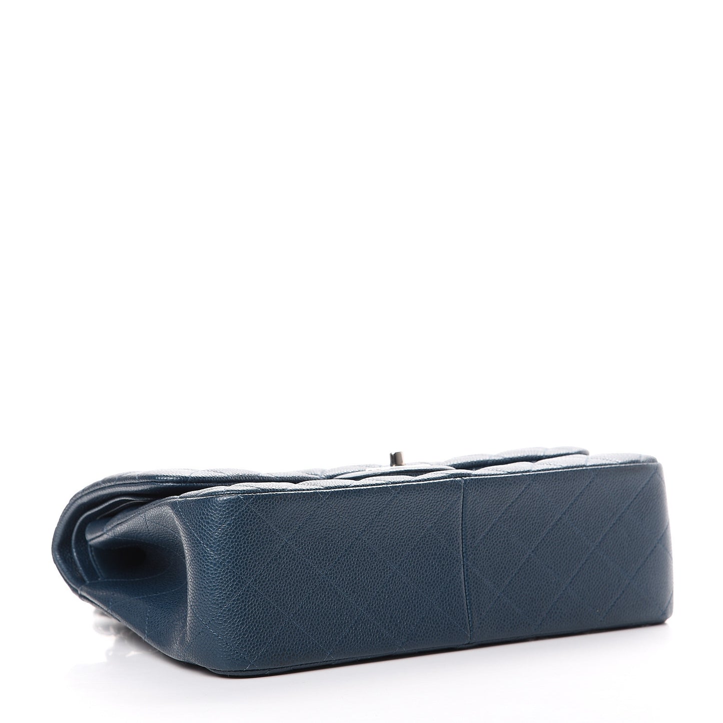 Caviar Quilted Jumbo Double Flap Dark Blue