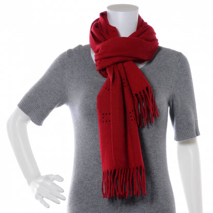 Louis Vuitton Cashmere Perforated Scarf Red 3 of 6
