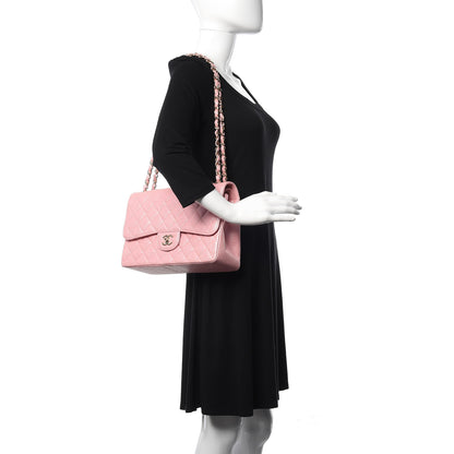 Chanel Iridescent Caviar Quilted Jumbo Double Flap Rose Pink 2 of 9