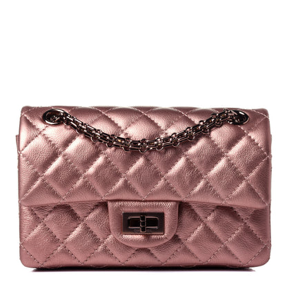 Chanel Metallic Grained Calfskin Quilted 2.55 Reissue Mini Flap Copper Pink 1 of 11