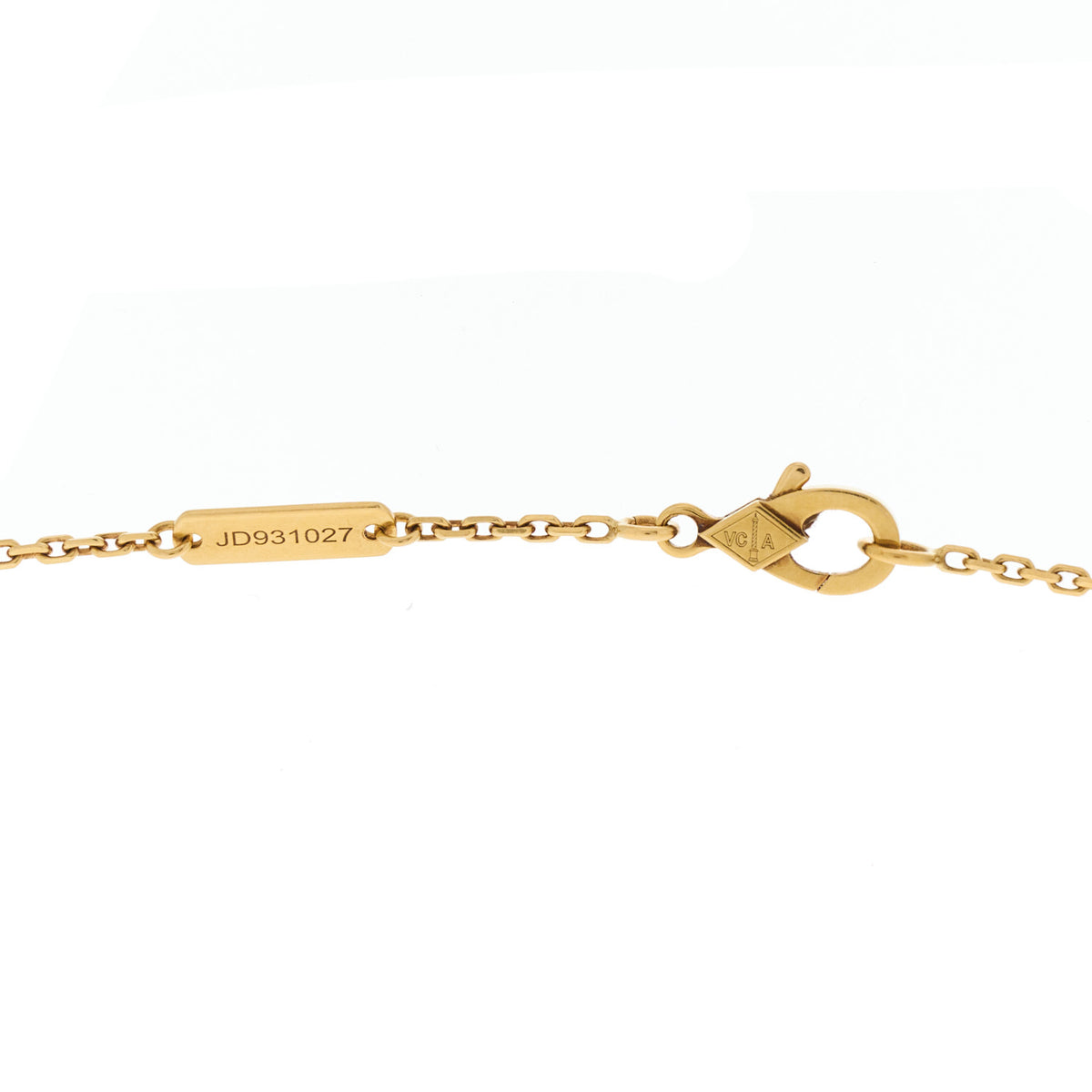 18k Yellow Gold Mother of Pearl Lucky Alhambra Butterfly Pendant Necklace