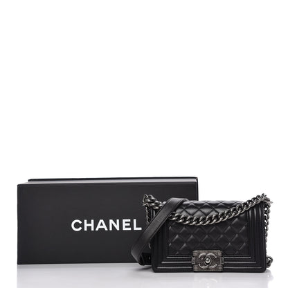 Chanel Lambskin Quilted Small Boy Flap Black 11 of 11