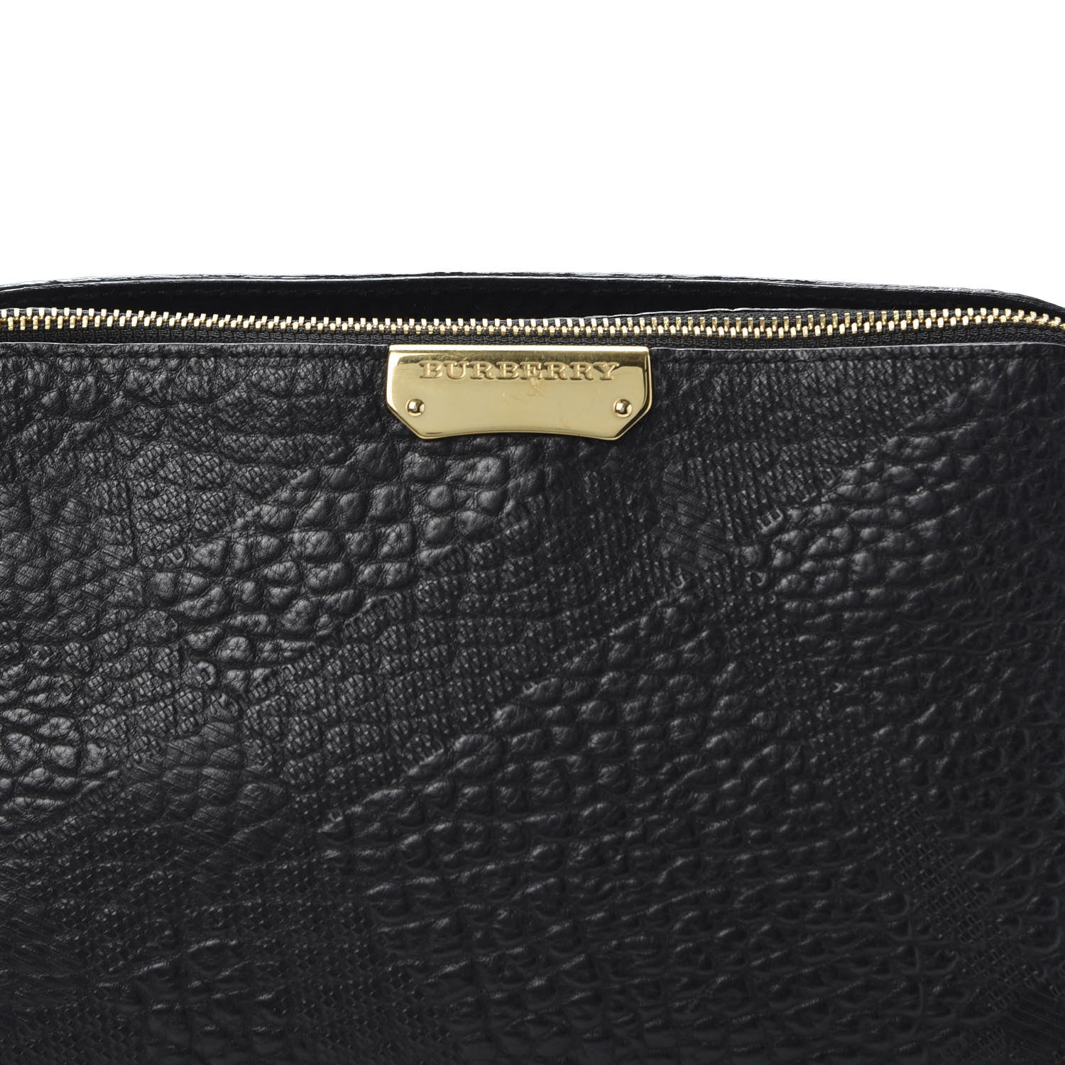 Burberry Signature Grain Calfskin Check Embossed Small Chichester Crossbody Clutch Bag Black 10 of 10