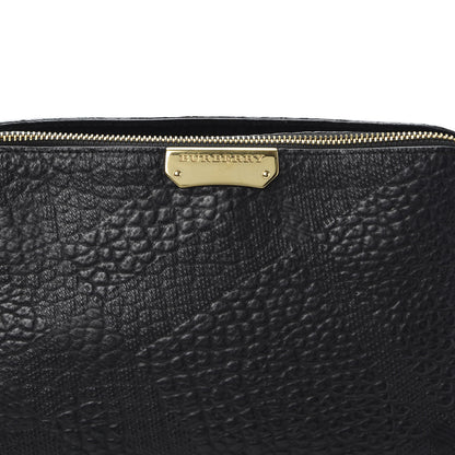 Burberry Signature Grain Calfskin Check Embossed Small Chichester Crossbody Clutch Bag Black 10 of 10