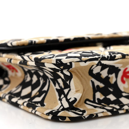 Chanel Canvas Check Flag Printed CC Clutch With Chain Beige Multicolor 10 of 12