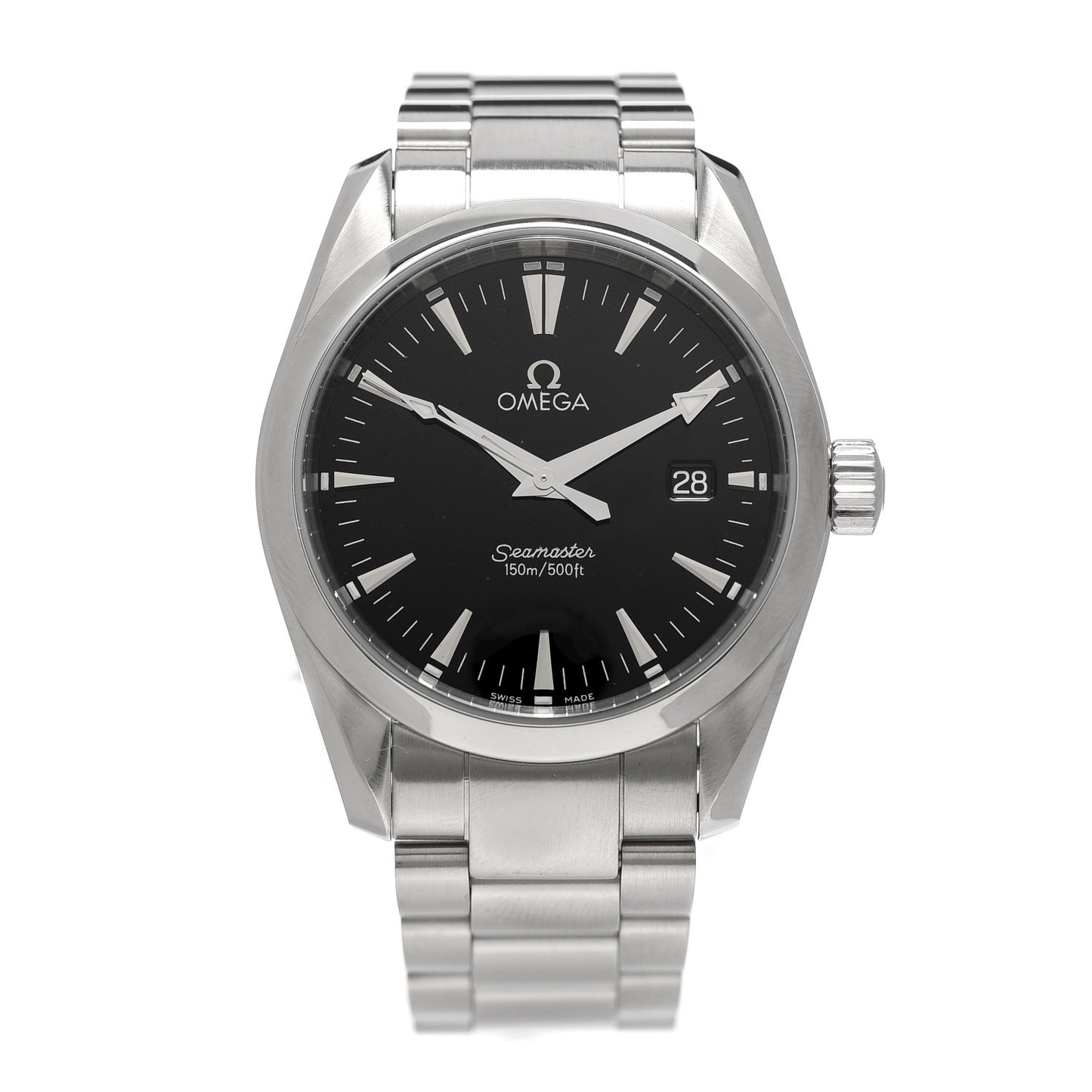 Stainless Steel 36mm Seamaster Aqua Terra Quartz Watch Black 2518.50