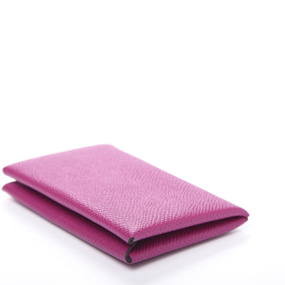 Hermes Epsom Calvi Card Case Rose Pourpre 8 of 10