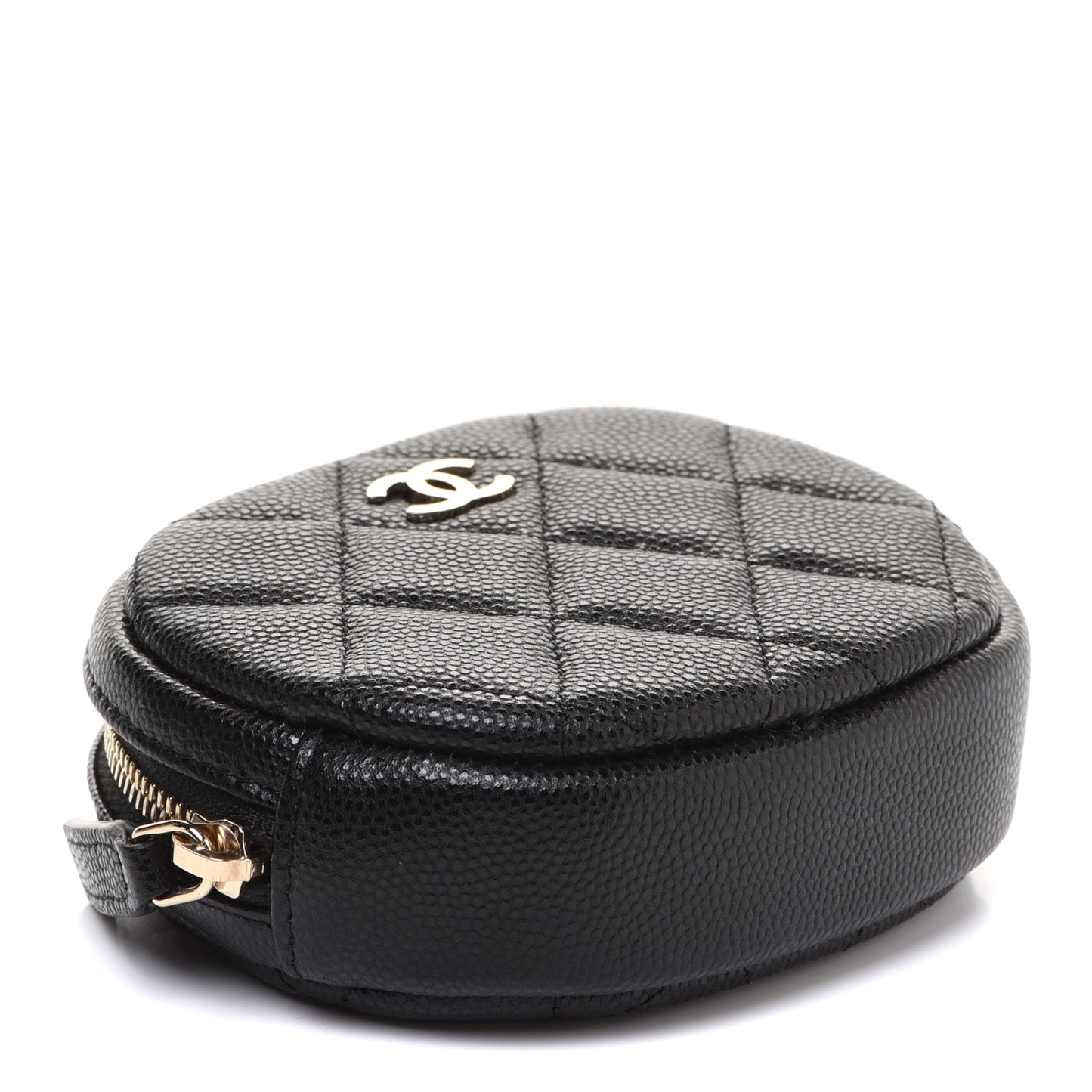 Caviar Quilted Zip Around Classic Coin Purse Black