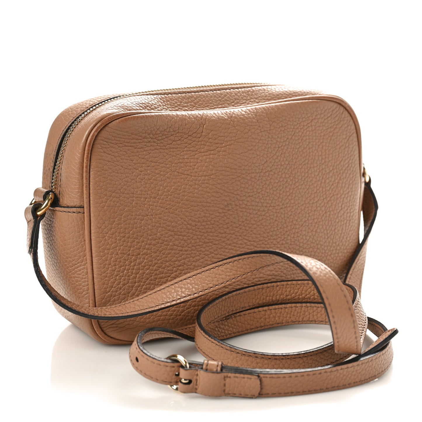 Pebbled Calfskin Small Soho Disco Bag Camelia