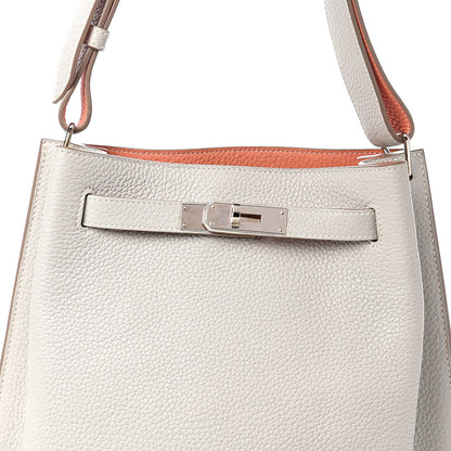 Hermes Taurillon Clemence So Kelly 22 Gris Perle Crevette 8 of 9
