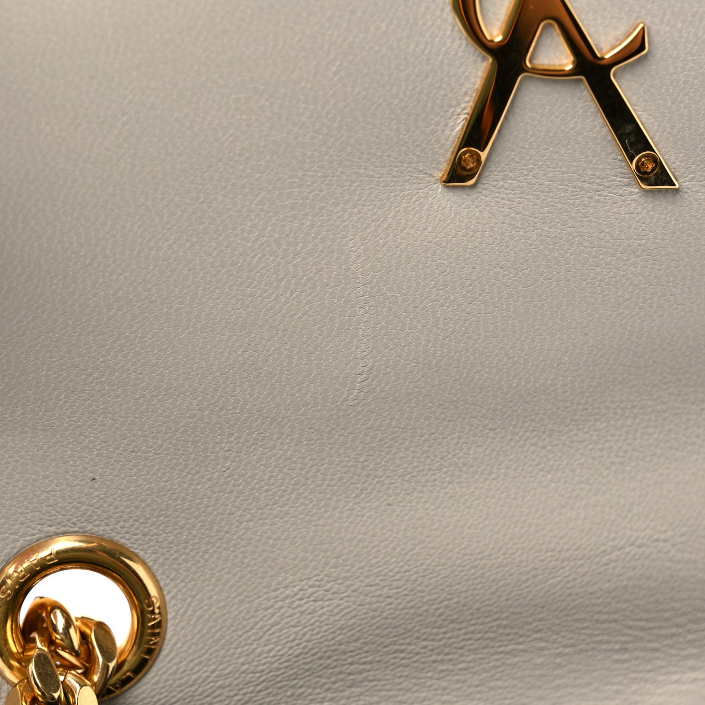 SAINT LAUREN Lambskin Matelasse Small Vicky Chain Bag White