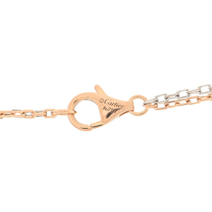 Cartier 18K White Pink Gold Diamond Three Ring LOVE Pendant Necklace 5 of 5
