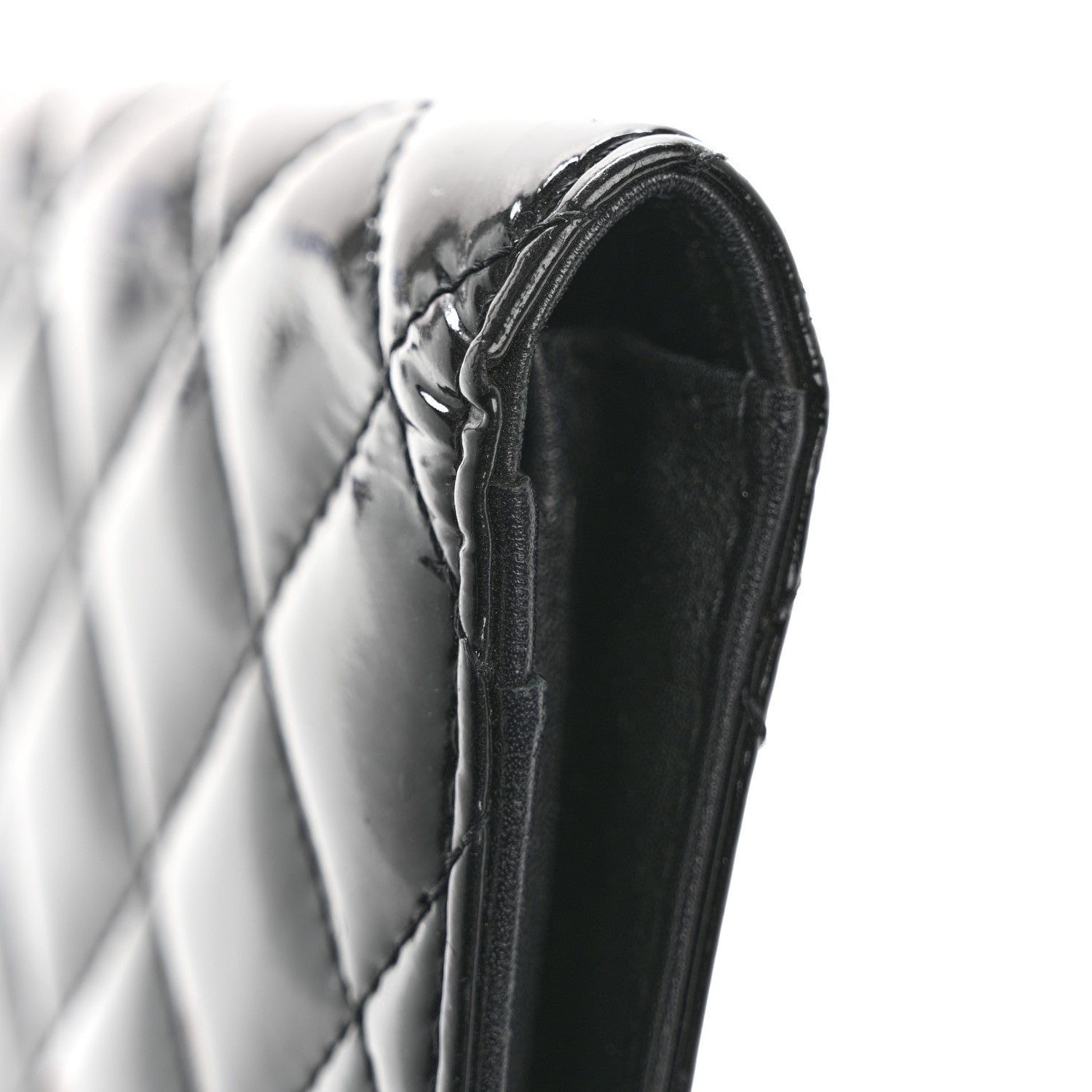 Chanel Patent Quilted Brilliant Yen Wallet Black 11 of 12