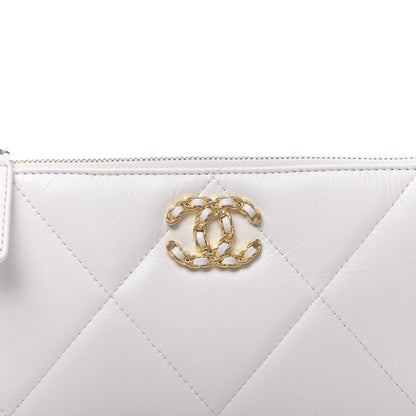 Chanel Shiny Goatskin Quilted 19 Small Pouch With Handle White 10 of 10