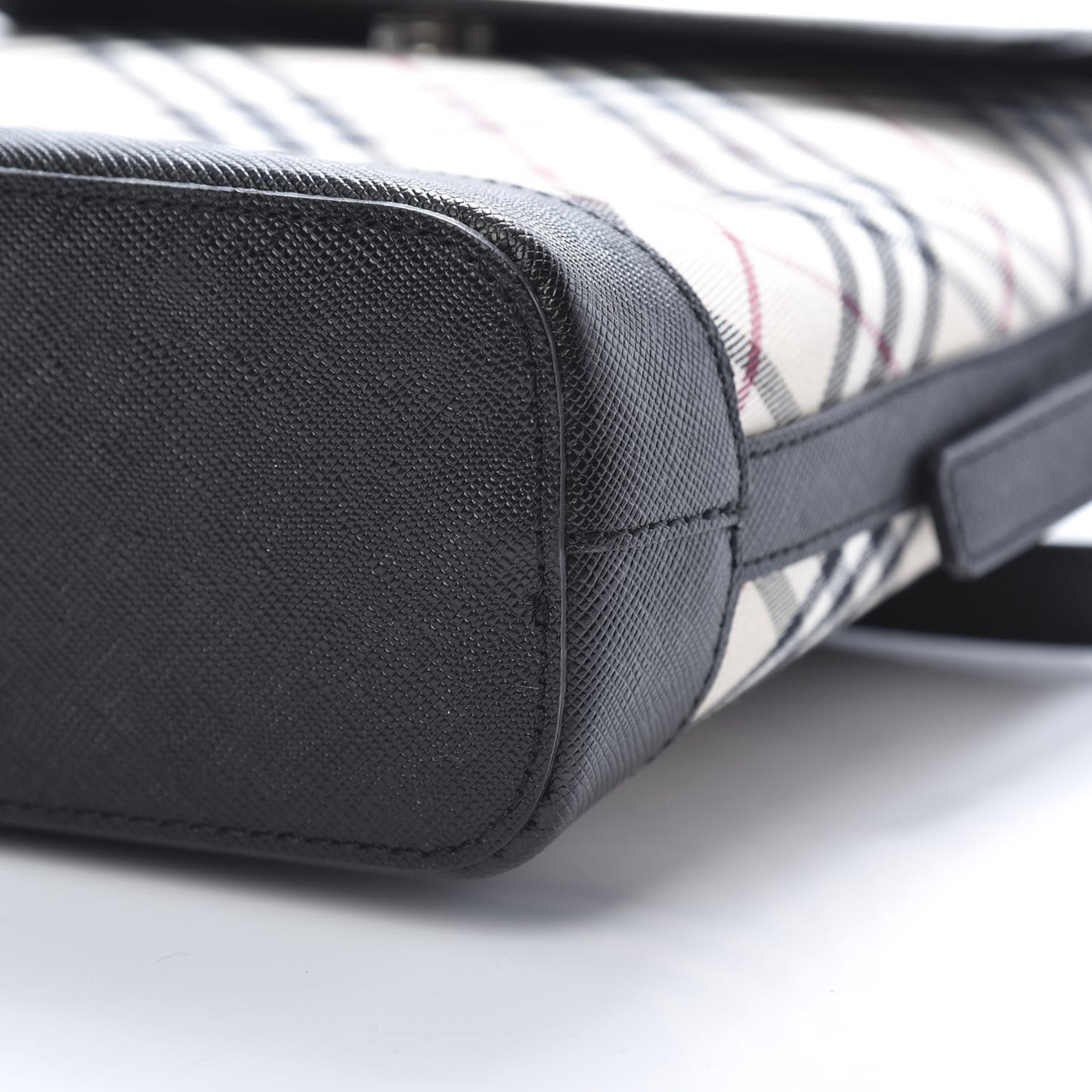 Calfskin Nova Check Shoulder Bag Black