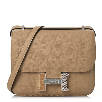 Hermes Epsom Shiny Alligator Lizard Constance 18 Poussiere 1 of 14