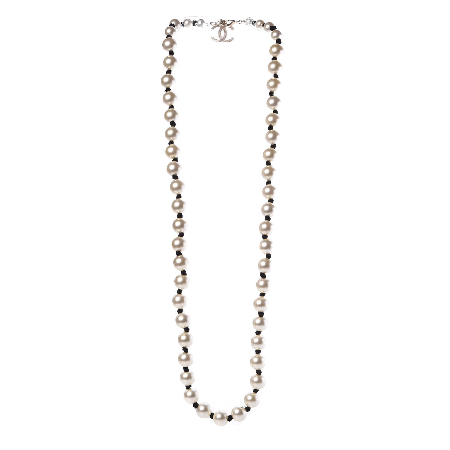 Chanel Pearl Long CC Necklace Gold 3 of 11