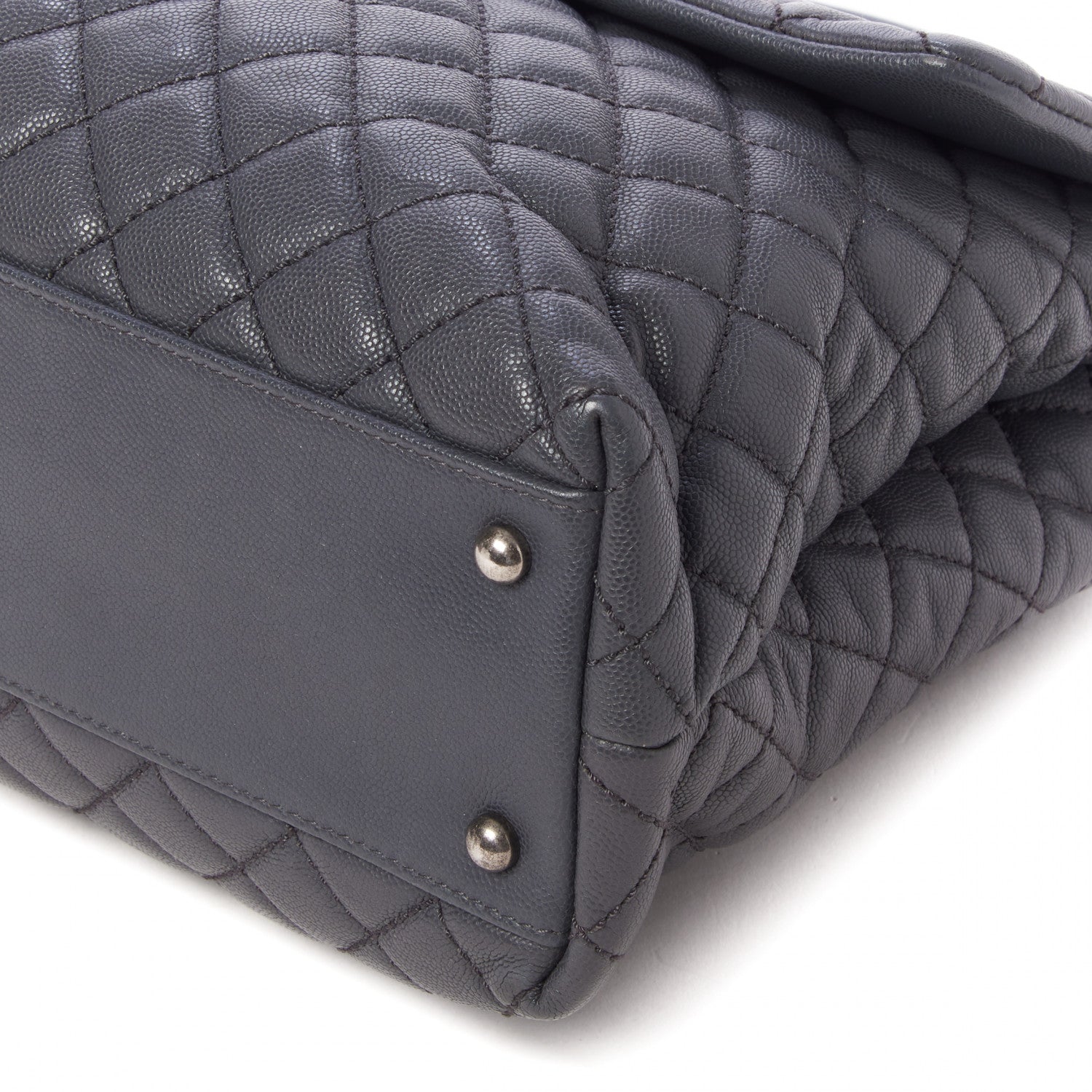 Chanel Caviar Quilted Large Coco Handle Flap Grey 4 of 9
