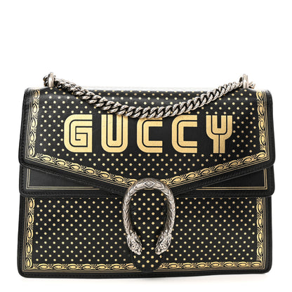 Gucci X SEGA Calfskin GUCCY Stars Medium Dionysus Shoulder Bag Black Gold 1 of 21