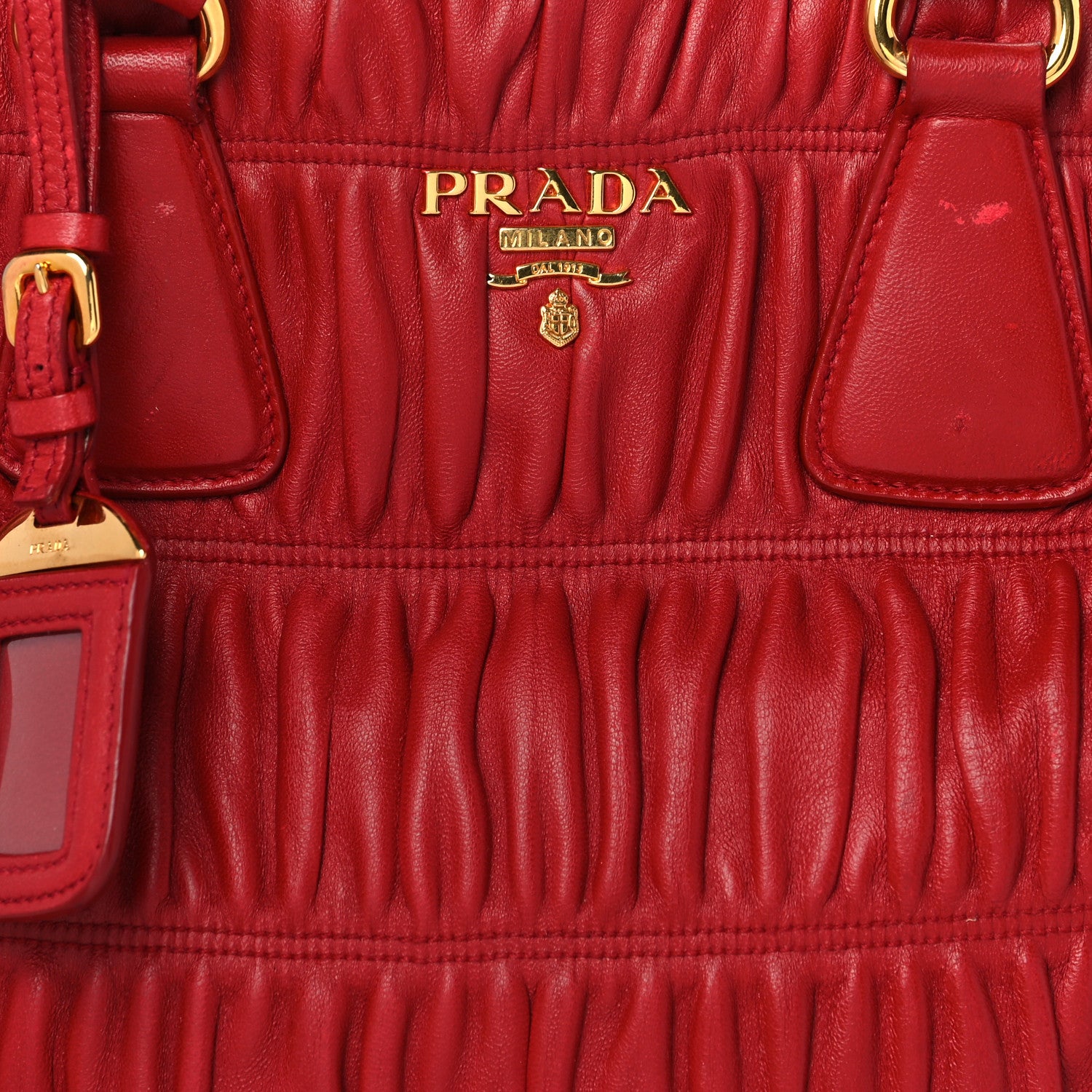 Prada Nappa Gaufre Tote Fuoco 9 of 14