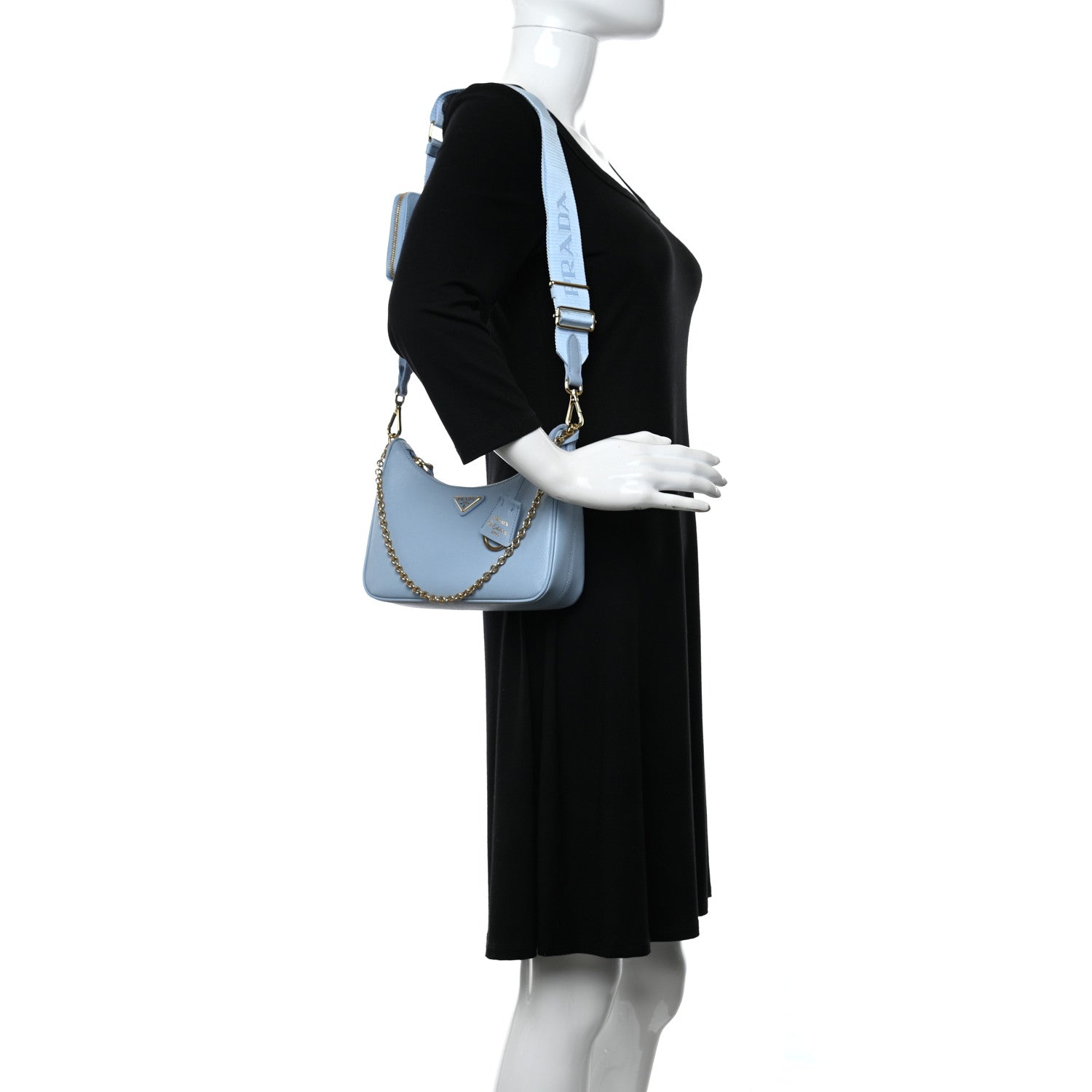 Prada Saffiano Re-Edition 2005 Shoulder Bag Celeste 2 of 9