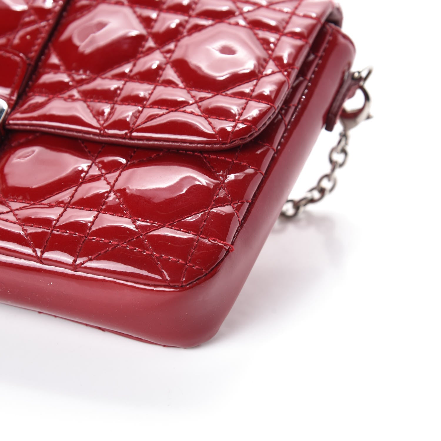 Christian Dior Patent Cannage New Lock Pouch Red 9 of 9