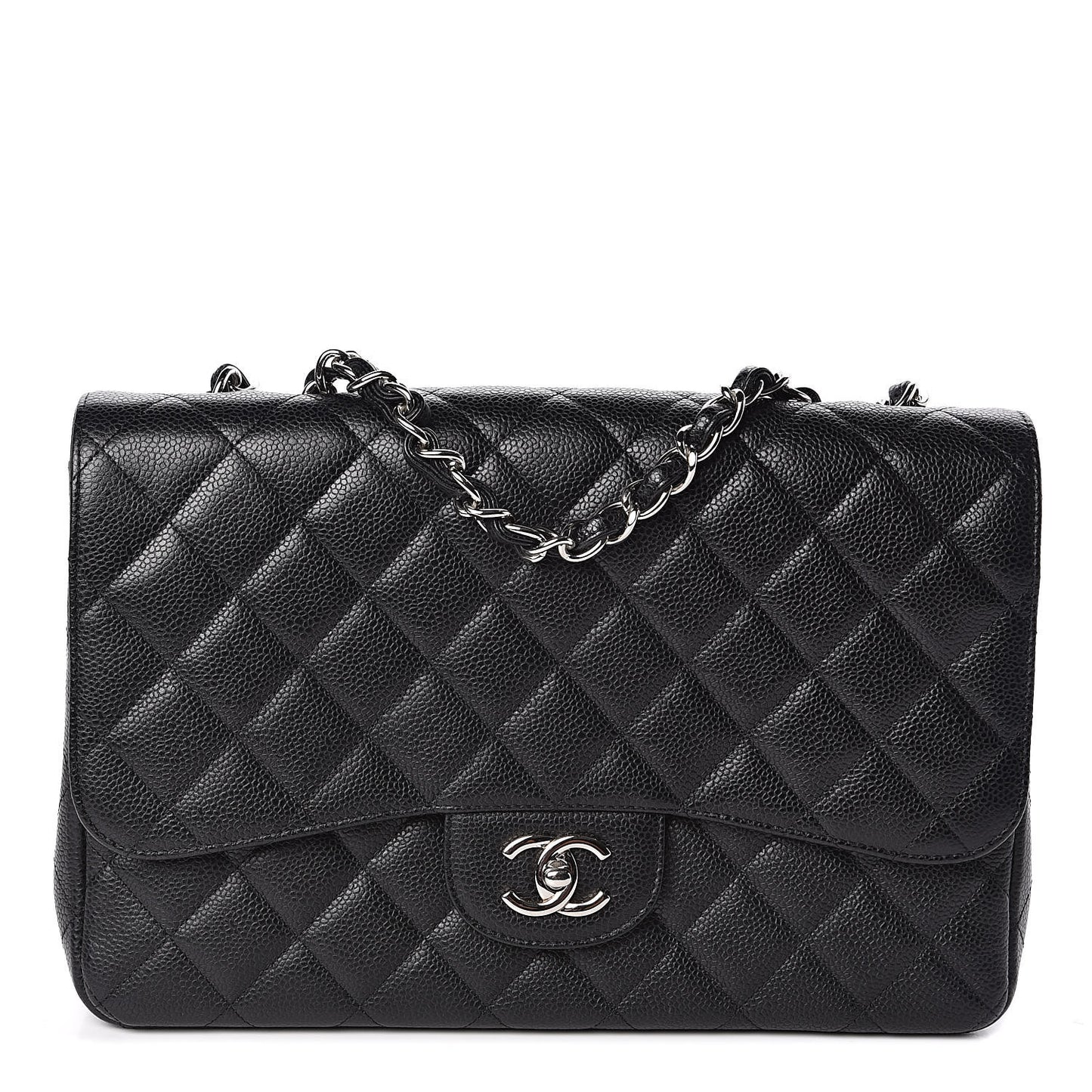 Caviar Quilted Jumbo Single Flap Black