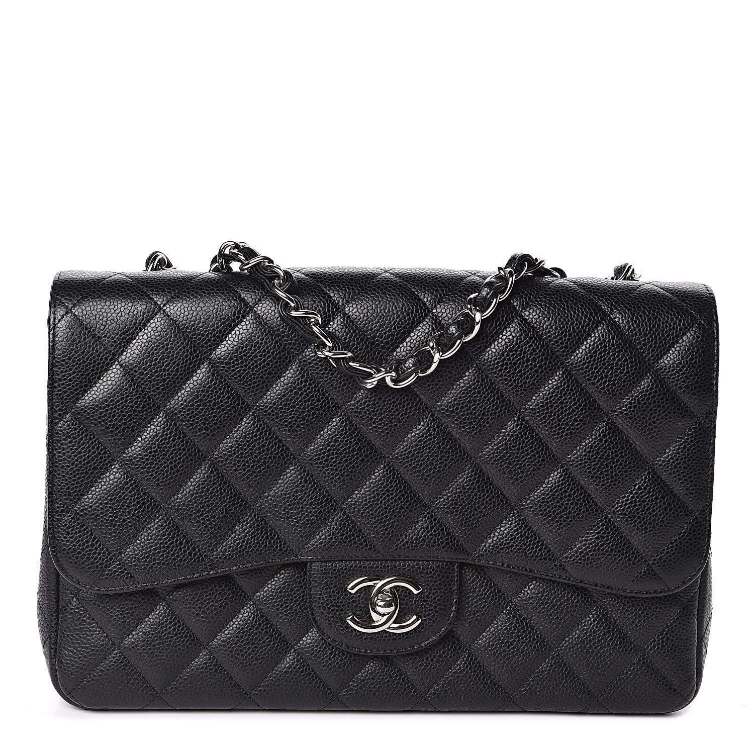 Chanel Caviar Quilted Jumbo Single Flap Black 1 of 12