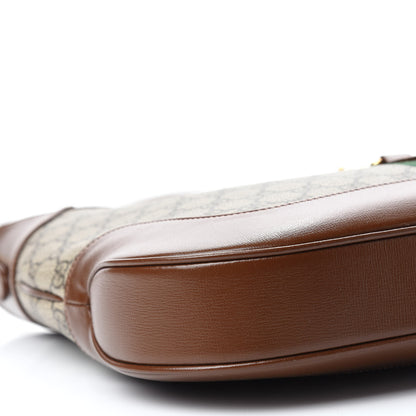 Gucci GG Supreme Monogram Azalea Calfskin Web Medium Jackie 1961 Hobo Beige Ebony Brown Sugar 6 of 10