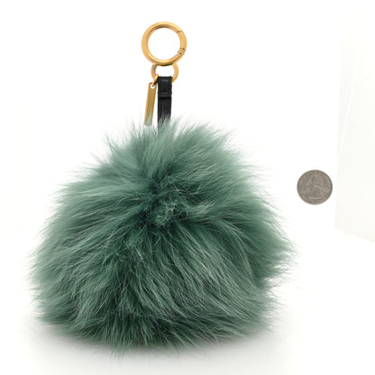 Fendi Fox Fur FF Reloaded Pom Pom Bag Charm Green Black 2 of 4