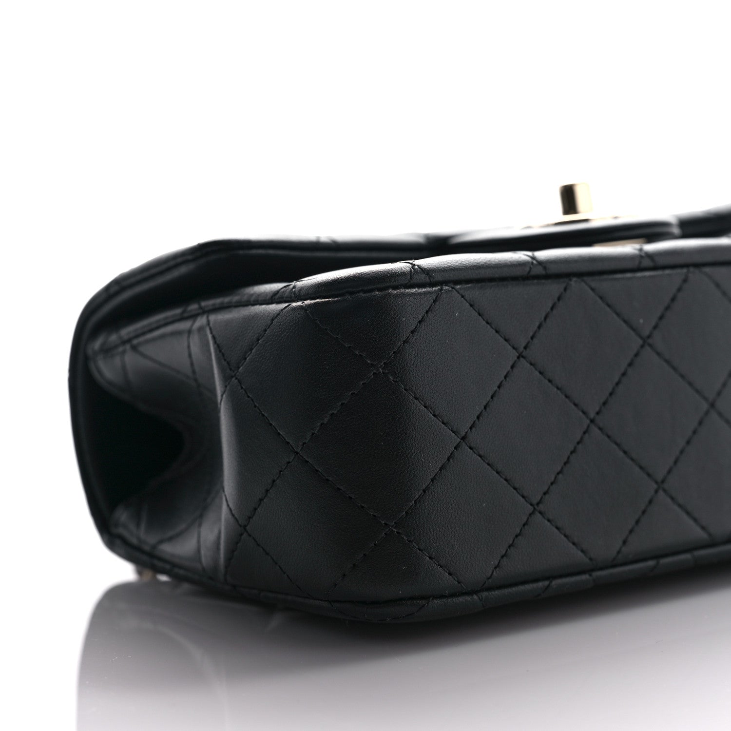 Chanel Lambskin Quilted Mini Top Handle Rectangular Flap Black 8 of 11