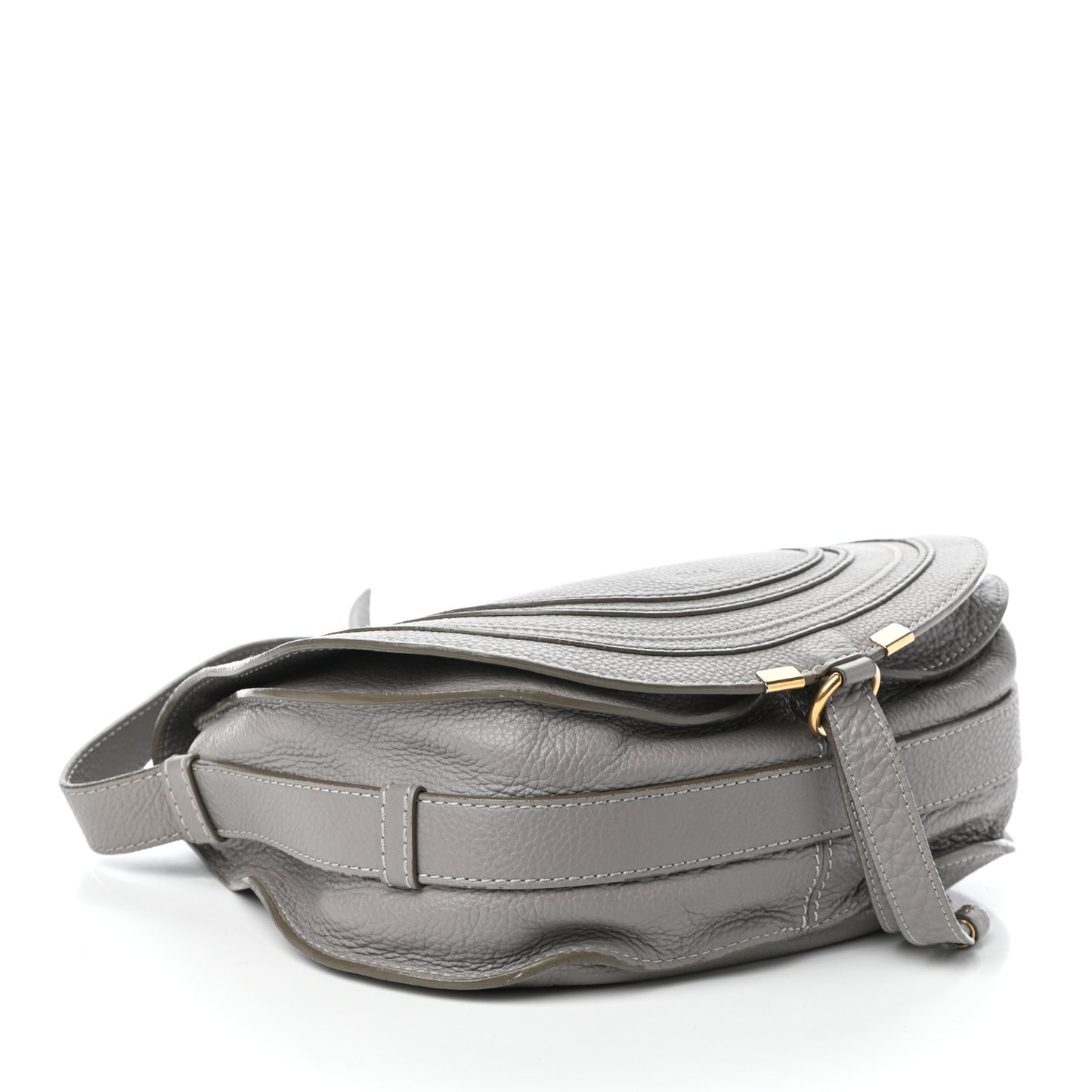 Calfskin Medium Marcie Round Crossbody Bag Cashmere Grey