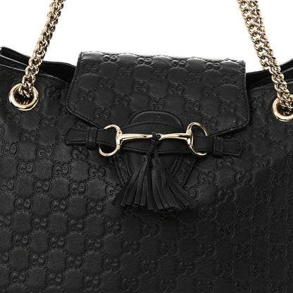 Gucci Guccissima Medium Emily Shoulder Bag Black 8 of 11