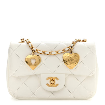Chanel Lambskin Quilted Mini Heart Charms Flap White 1 of 13