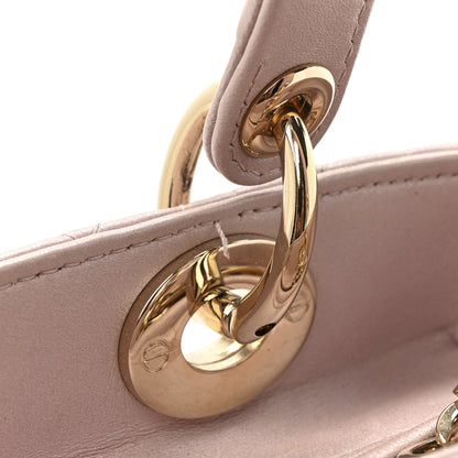 Christian Dior Pearly Lambskin Cannage Medium Lady Dior Lotus 14 of 16