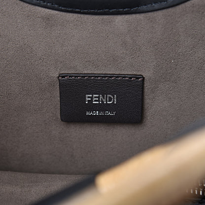 Fendi Vitello Century Wicker FF 1974 Embossed Large Runaway Shopper Tote Black 6 of 11