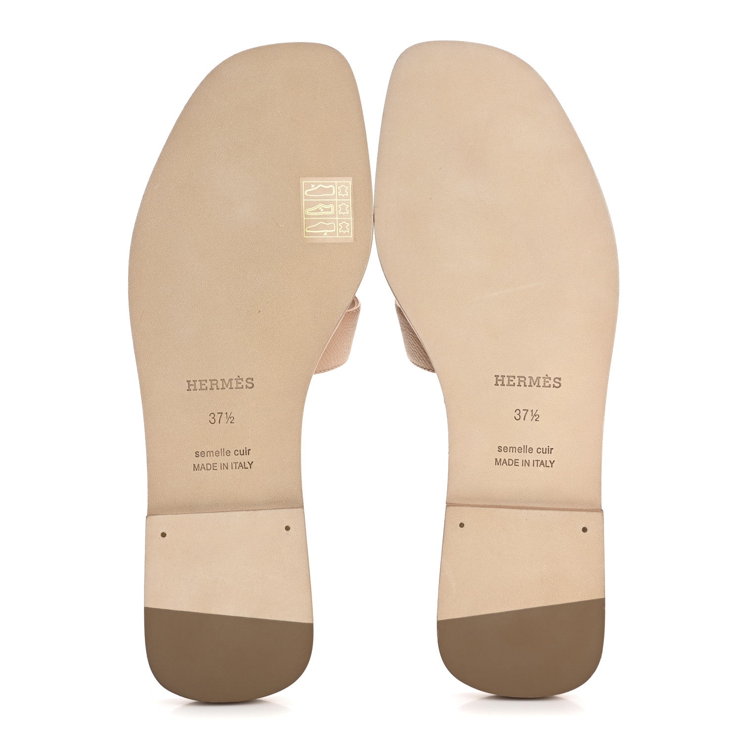 Hermes Epsom Oran Sandals 37.5 Beige Perlino 6 of 10