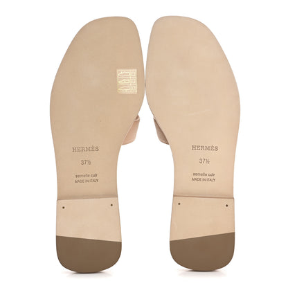Hermes Epsom Oran Sandals 37.5 Beige Perlino 6 of 10