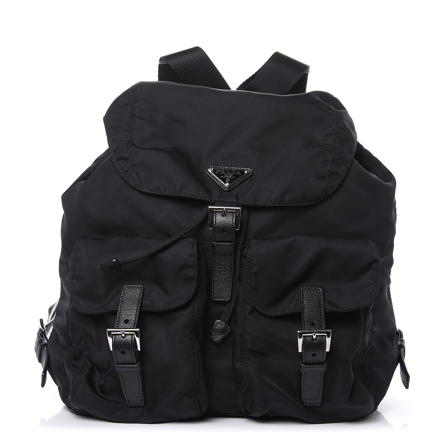 Prada Nylon Vela Saffiano Backpack Black 1 of 10