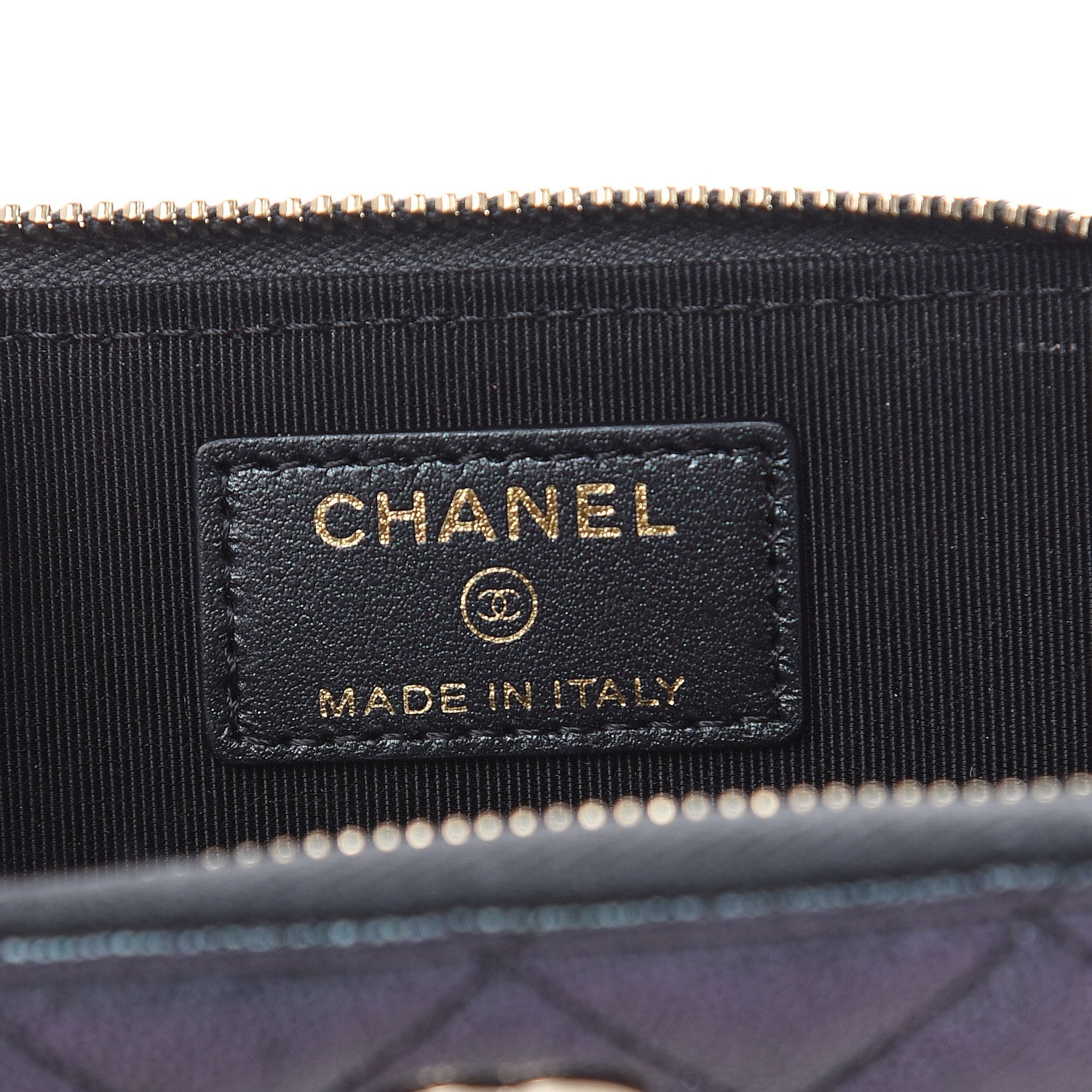 Chanel Iridescent Caviar Quilted Zipped Key Holder Case Black 6 of 8