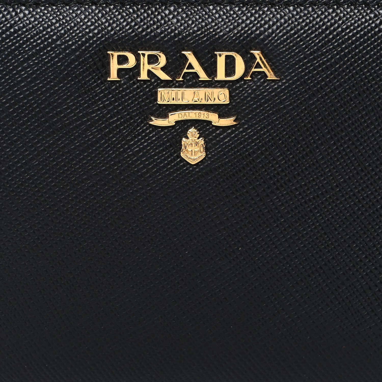Prada Saffiano Zip Top Compact Wallet Black 7 of 7