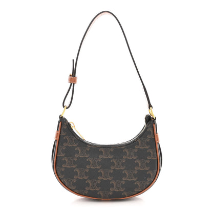 Celine Canvas Calfskin Mini Ava Triomphe Shoulder Bag Tan 1 of 11