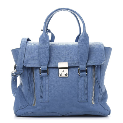3.1 Phillip Lim 3.1 Textured Calfskin Medium Pashli Satchel Light Blue 1 of 14