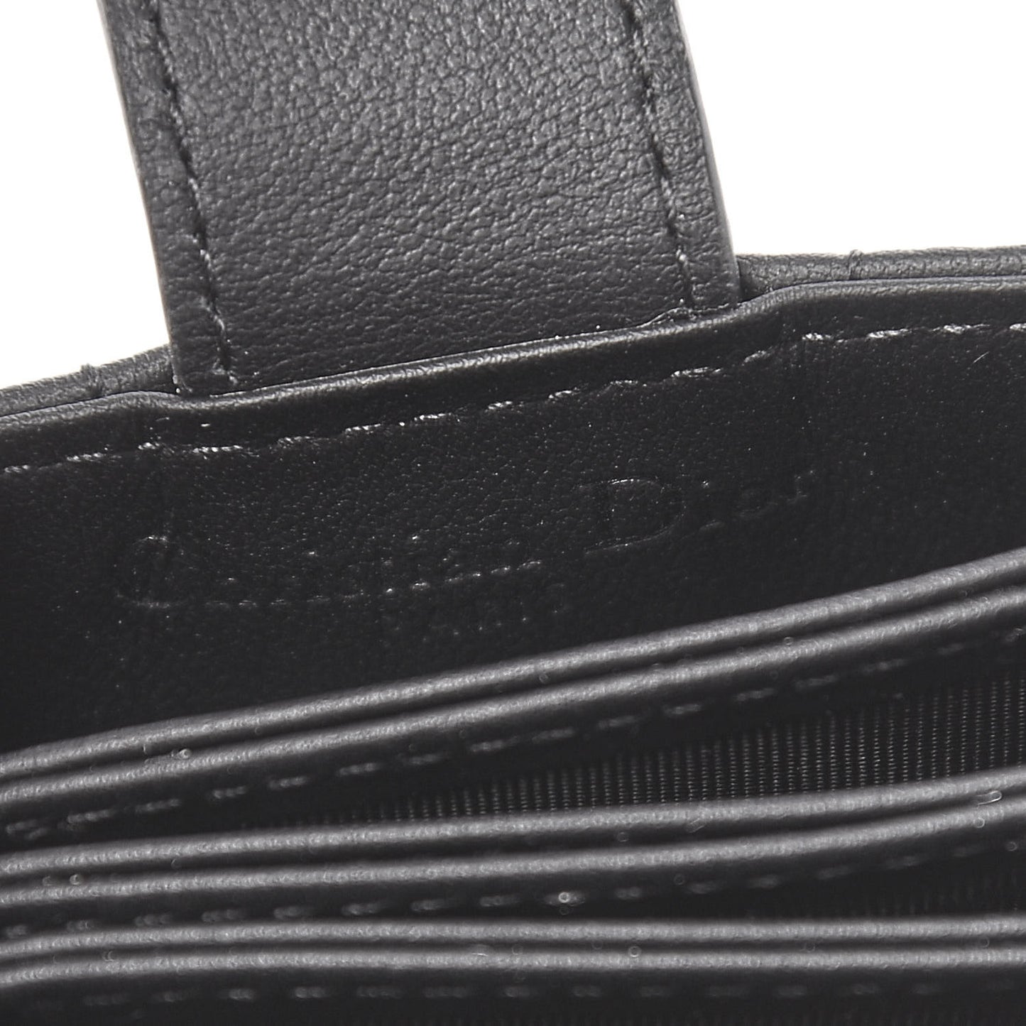 Ultra Matte Calfskin Cannage Lady Dior 5-Gusset Card Holder Black