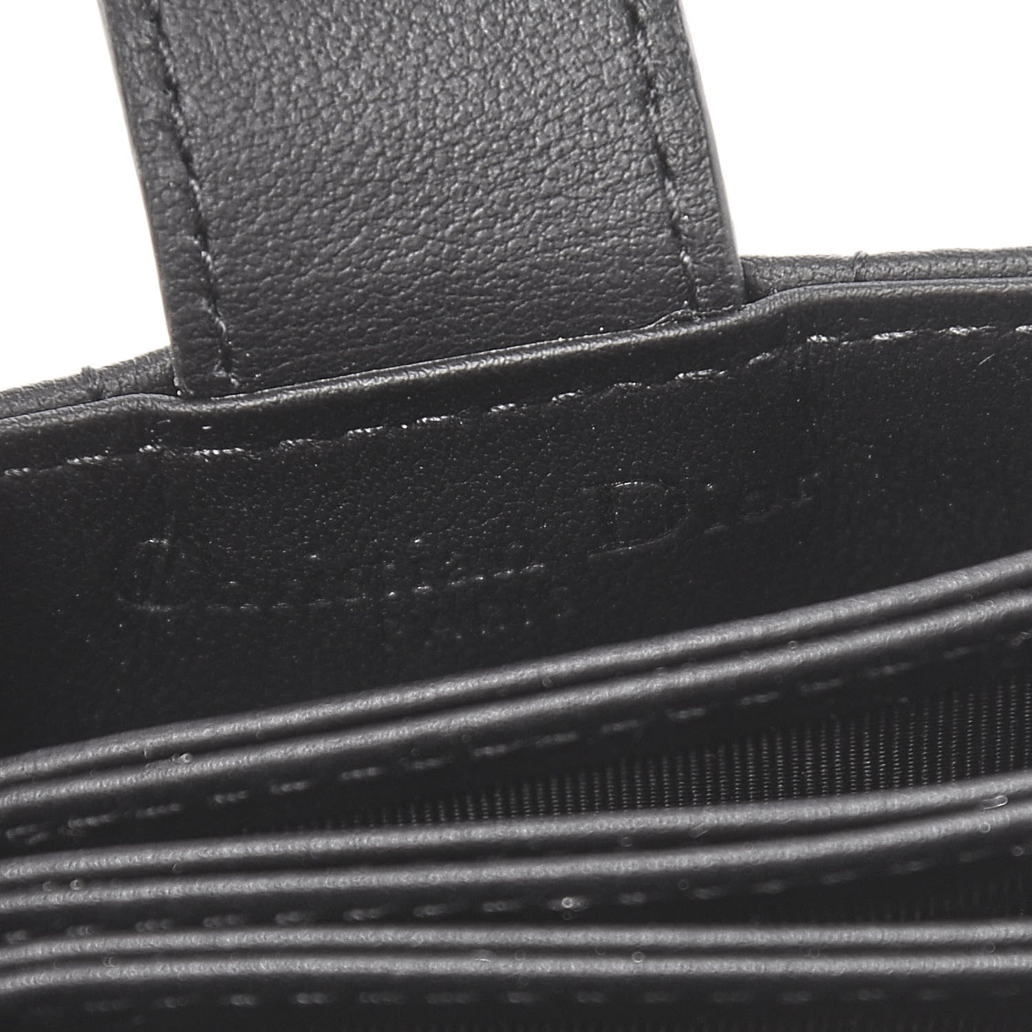 Christian Dior Ultra Matte Calfskin Cannage Lady Dior 5-Gusset Card Holder Black 6 of 7