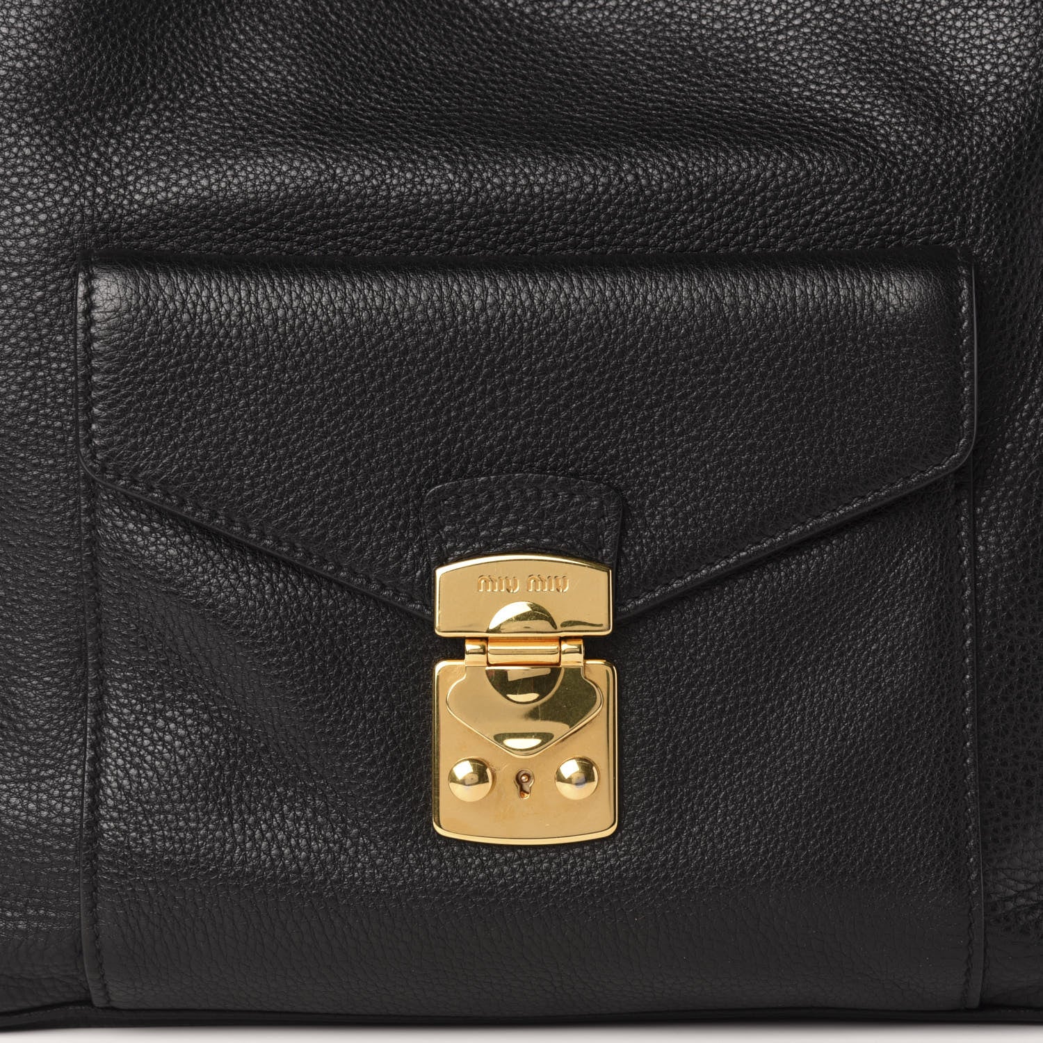 Miu Miu Vitello Daino Shoulder Bag Black 11 of 11