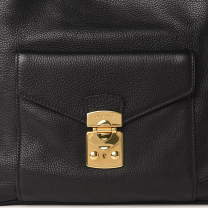 Miu Miu Vitello Daino Shoulder Bag Black 11 of 11